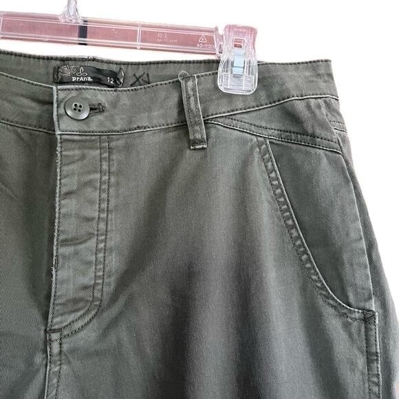 Prana Size 12 Olive Green Cotton Halle Straight Leg Hiking Utility Pants  (L369) - Picture 5 of 6